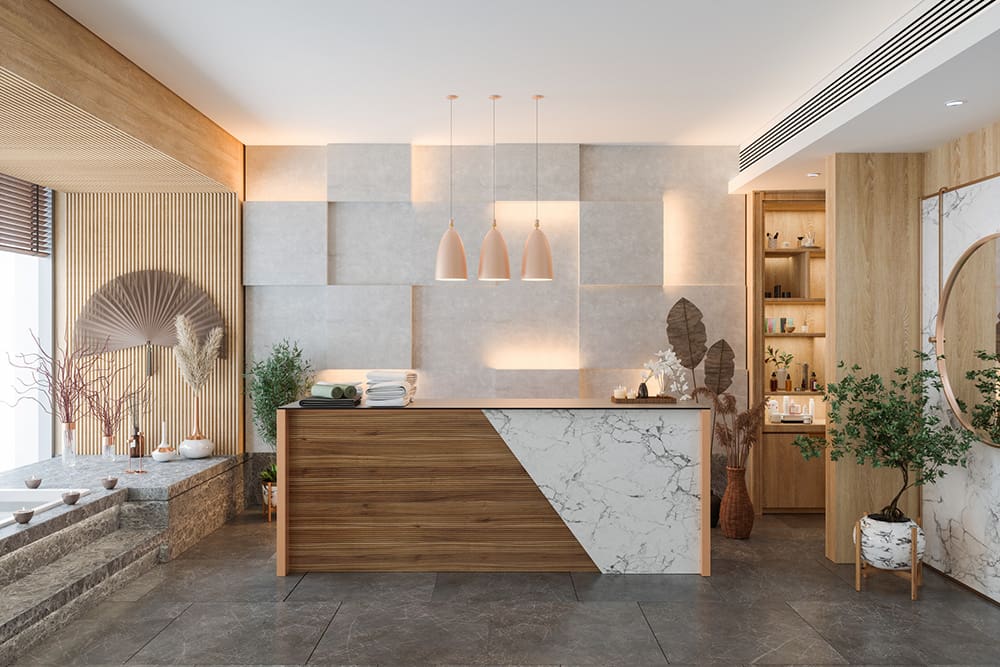 Image of a med spa reception desk
