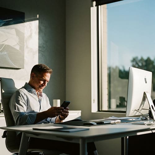 local seo for plastic surgeons Local SEO for plastic surgeons: surgeon looking at social media