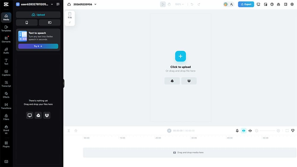 Video marketing services screenshot of Capcut